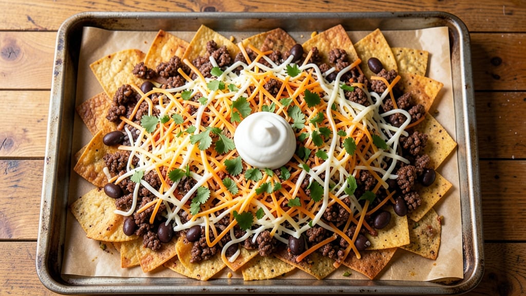 Cookie Sheet Nachos Recipe: Crunchy Tortilla Stacks Loaded With Melty Cheese