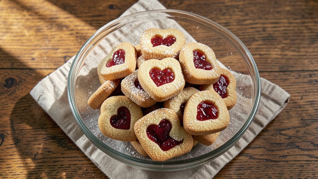 Jam Heart Cookies Recipe: Buttery Jam Centers Between Crispy Wafers