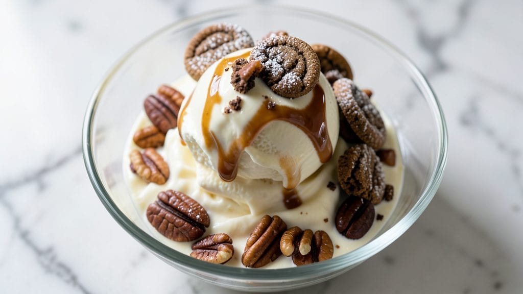 Ninja Ice Cream Maker Cookies and Cream Recipe: Fudgy Vanilla Swirls with Crunchy Pecan Pops