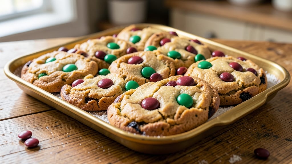 Red and Green M&Ms Cookies Recipe: Festive Two-Tone Bites in One Bowl