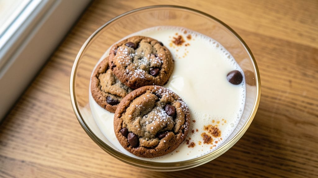 Tiny's Milk and Cookies Recipe: Warm Vanilla Bean Swirls with Crispy Chocolate Chips
